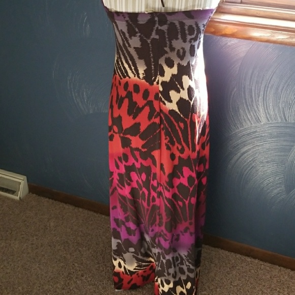 Multi Color Print Long Dress-L - Picture 5 of 6